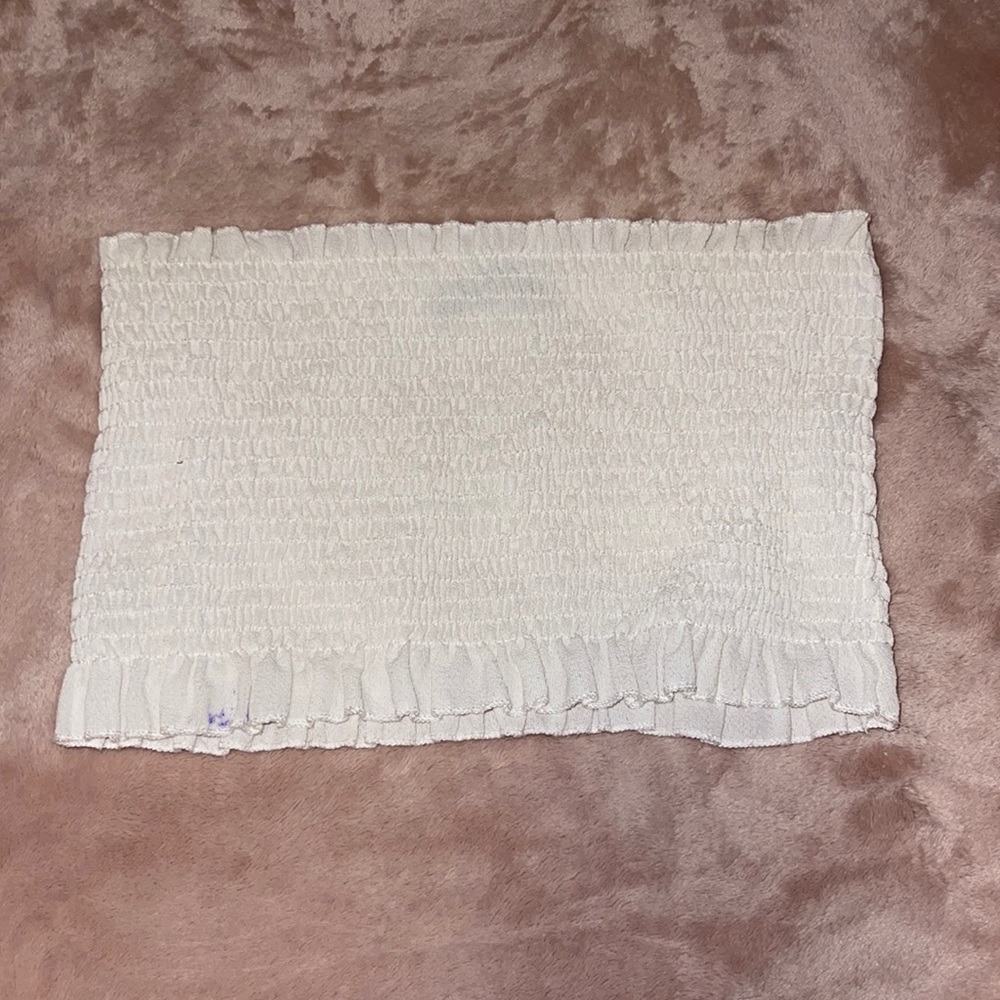 White Scrunched Bandeau